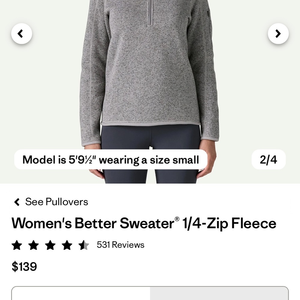 Patagonia Women's permafrost purple Gray 1/4-Zip Sweater S